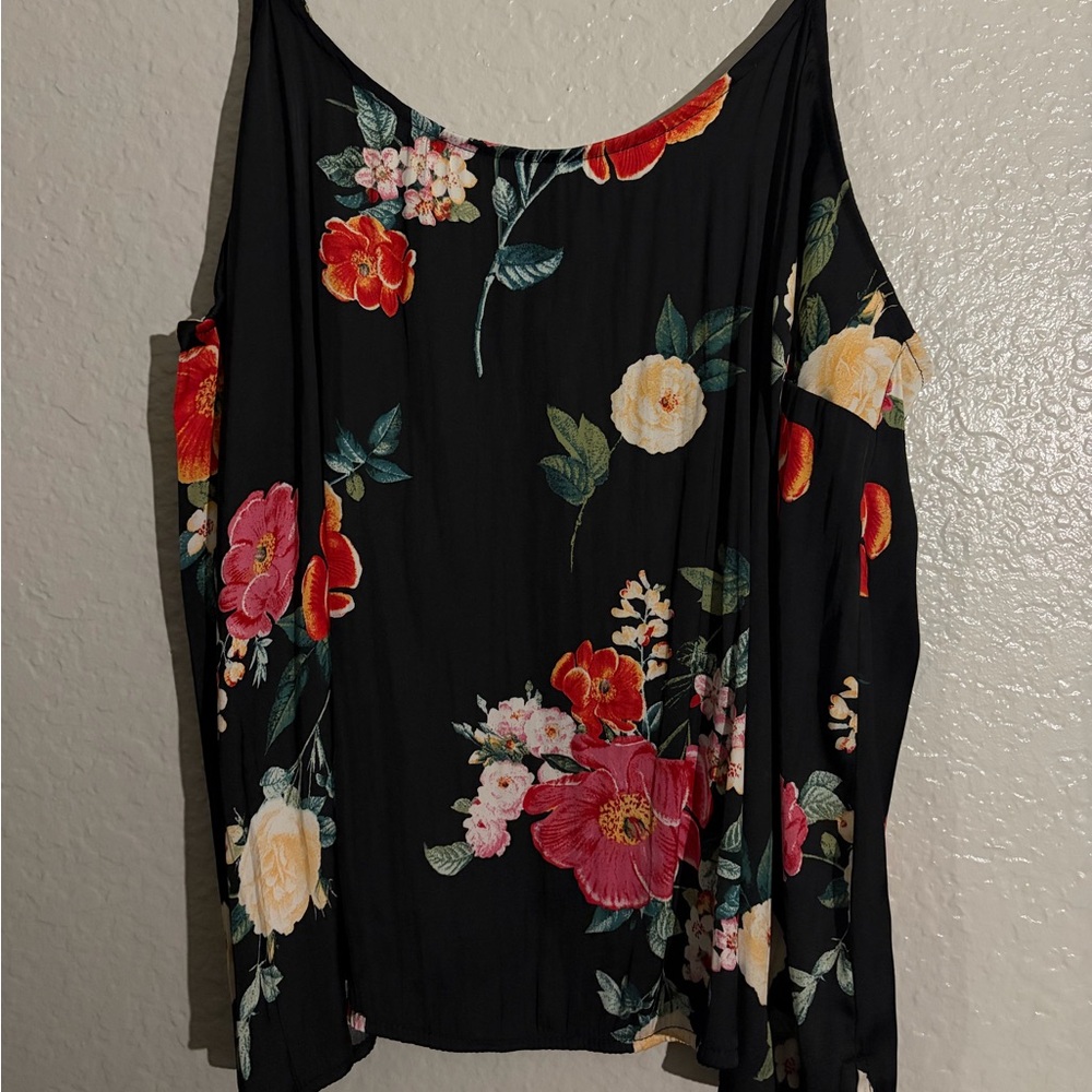 Floral Black Camisole Top